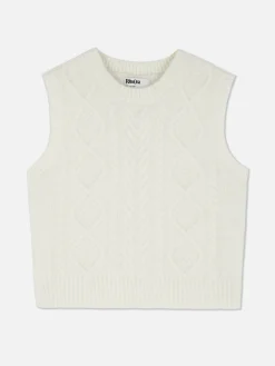 „Rita Ora“ Strickweste Mit Zopfmuster