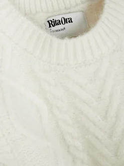 „Rita Ora“ Strickweste Mit Zopfmuster