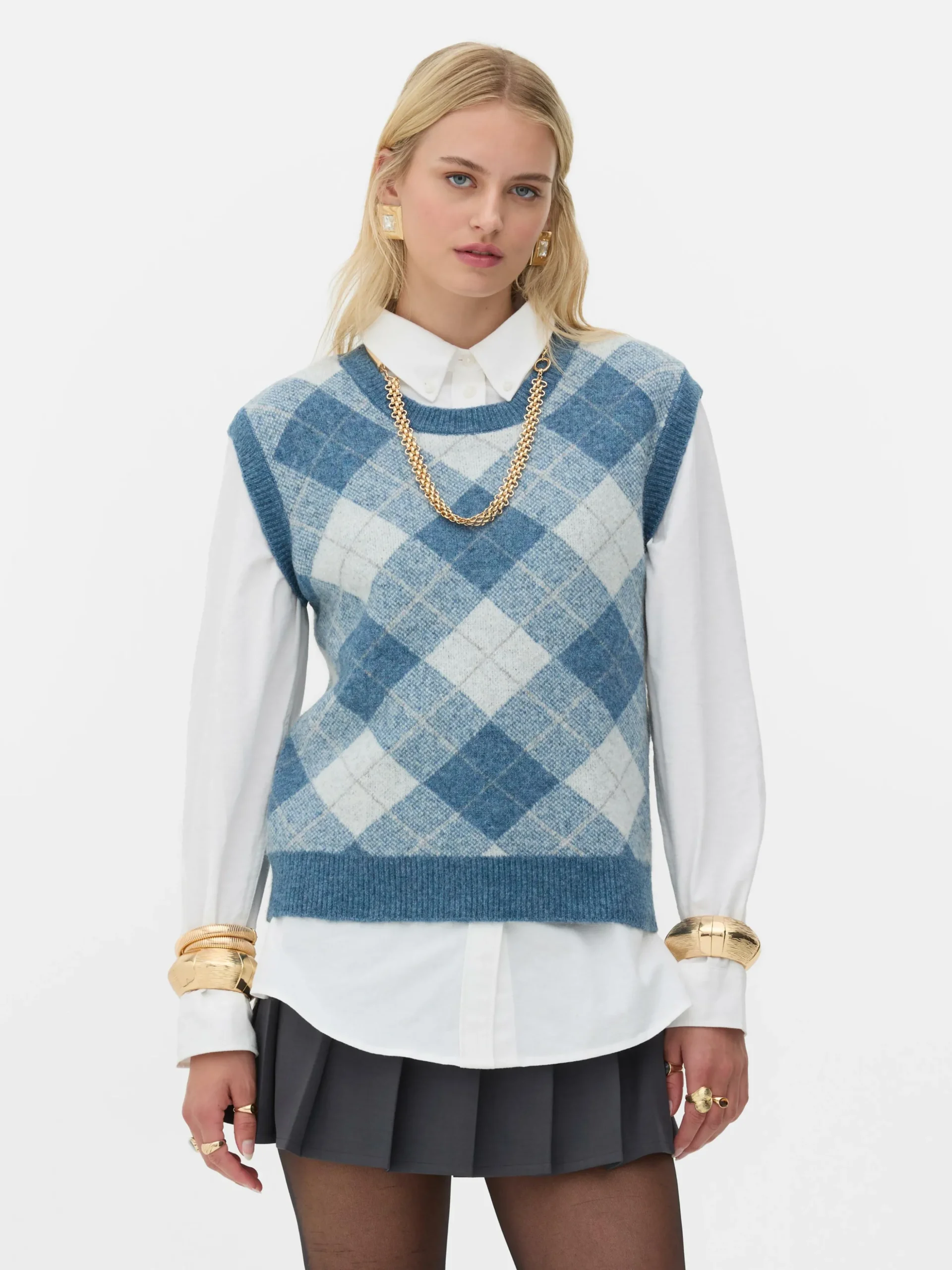 „Rita Ora“ Strickweste Mit Argylemuster