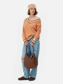 „Rita Ora“ Vintage-Pullover Mit V-Ausschnitt