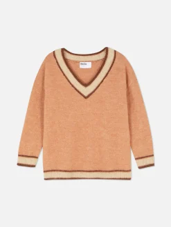 „Rita Ora“ Vintage-Pullover Mit V-Ausschnitt