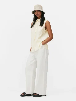 Ärmellose Bluse Mit Knopfleiste