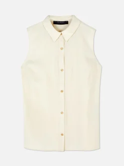 Ärmellose Bluse Mit Knopfleiste