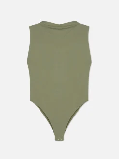 Ärmelloser Body Mit Hohem Kragen