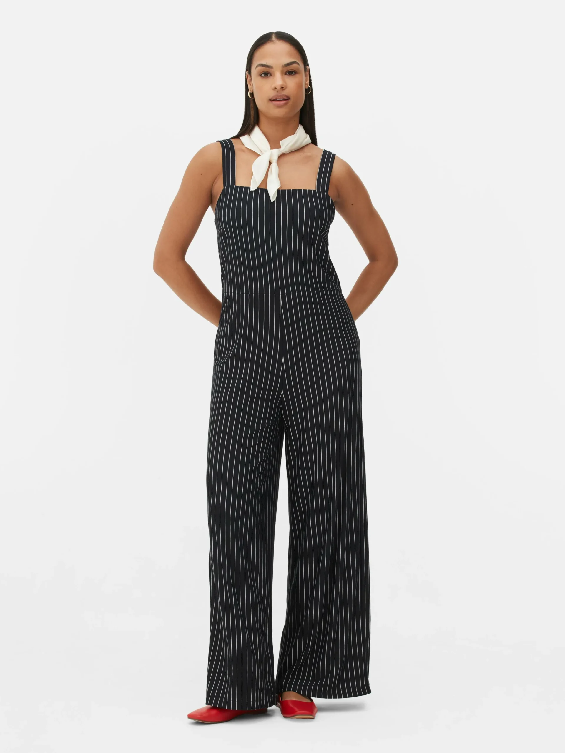 Ärmelloser Jumpsuit Mit Streifen
