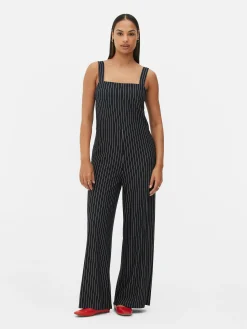 Ärmelloser Jumpsuit Mit Streifen