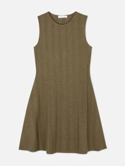 Ärmelloses, Geripptes Minikleid