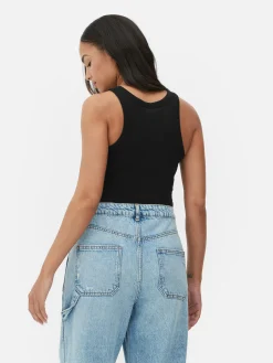 Ärmelloses, Geripptes Racerback-Top