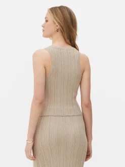 Ärmelloses, Geripptes Racerback-Top