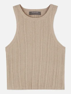 Ärmelloses, Geripptes Racerback-Top