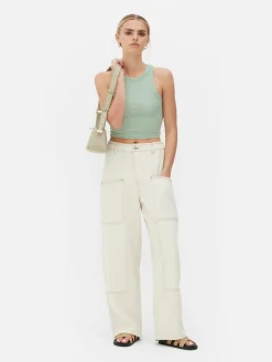 Ärmelloses, Geripptes Racerback-Top