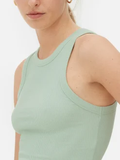 Ärmelloses, Geripptes Racerback-Top