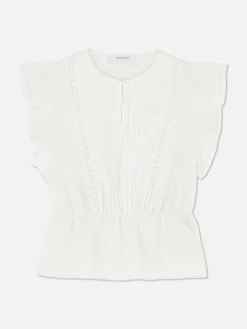 Ärmelloses Lochstickerei-Top Im Viktorianischen Stil