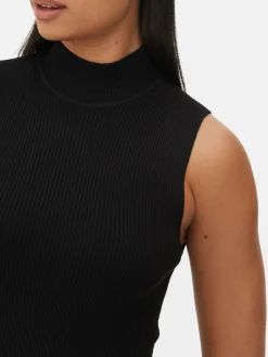 Ärmelloses Strick-Midikleid