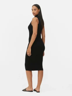 Ärmelloses Strick-Midikleid