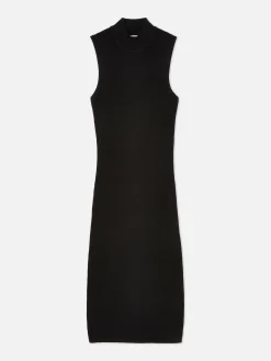 Ärmelloses Strick-Midikleid