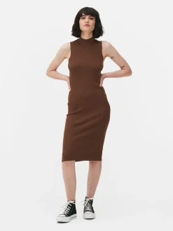 Ärmelloses Strick-Midikleid