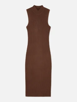 Ärmelloses Strick-Midikleid