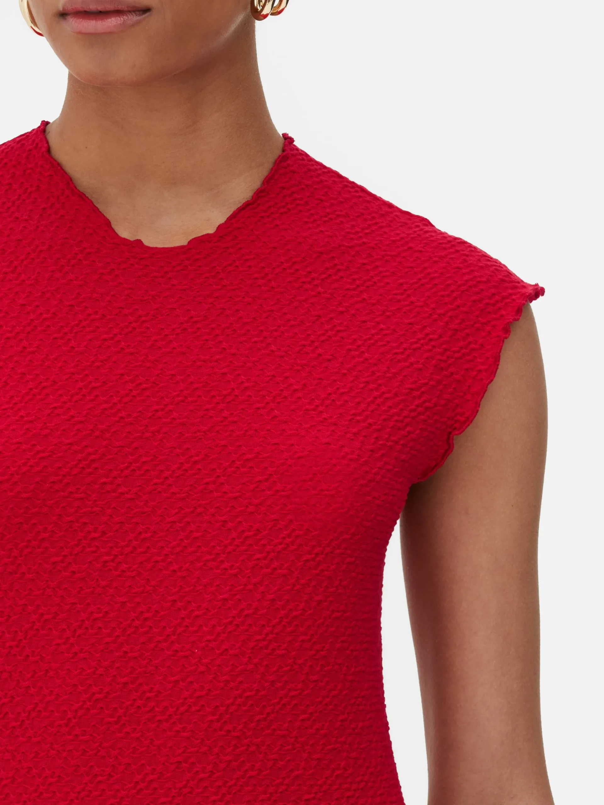 Ärmelloses, Strukturiertes Bodycon-Minikleid