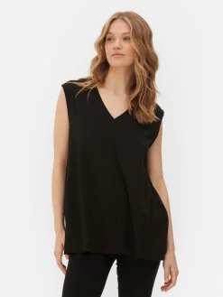 Ärmelloses Trägertop Mit V-Ausschnitt