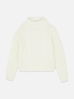 Rollkragenpullover Mit Zopfmuster