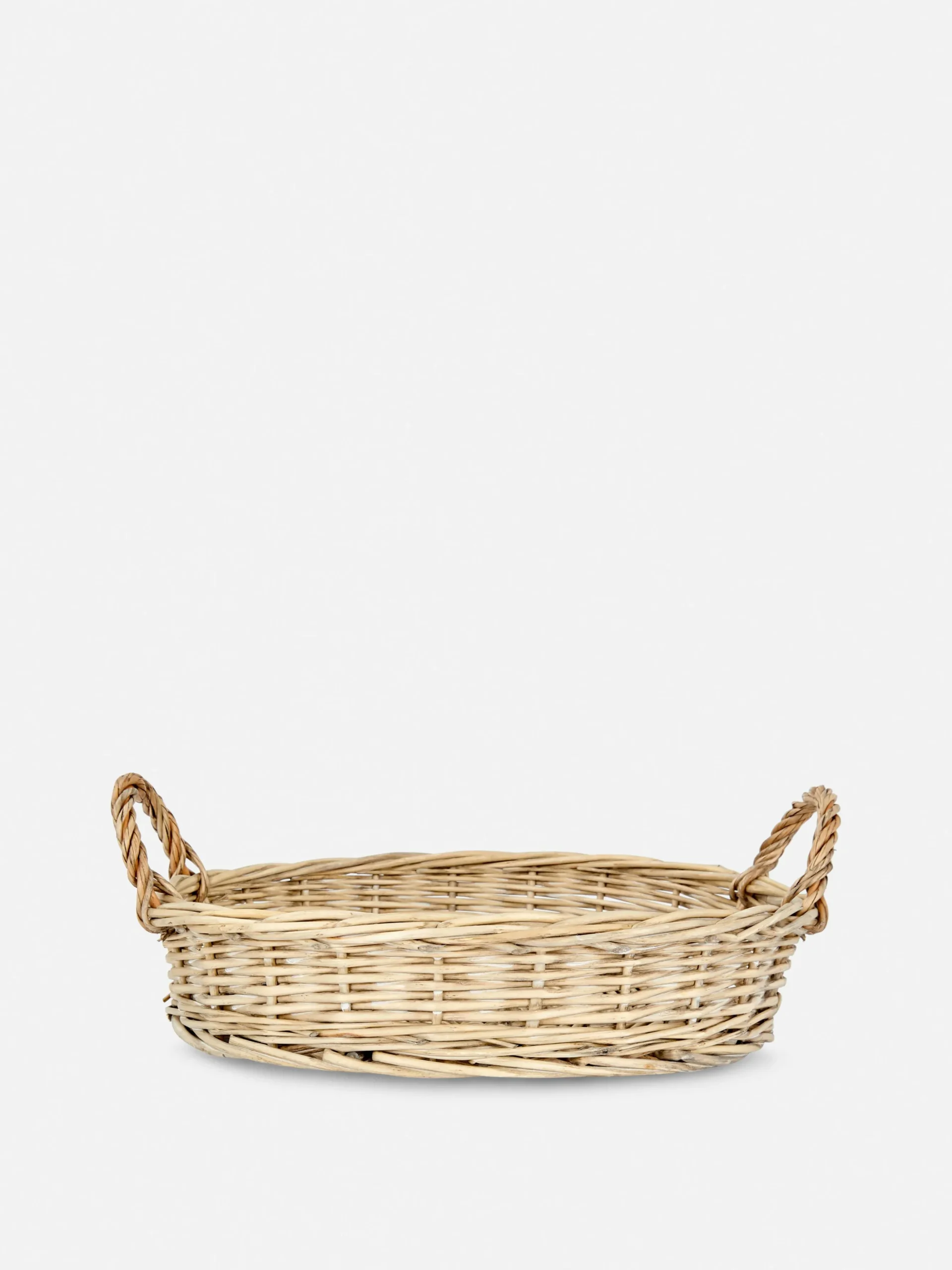 Rundes Tablett Aus Korbgeflecht Mit Griffen