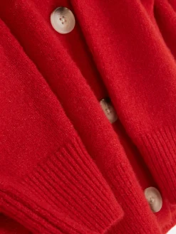 Rundhals-Cardigan Mit Knopfleiste