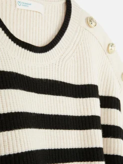 Rundhalspullover Mit Knopfdetail