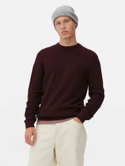 Rundhalspullover Mit Korbstruktur