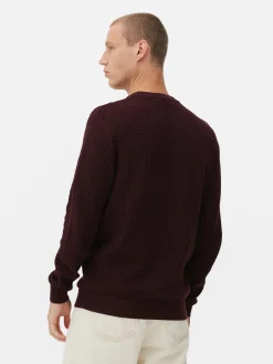 Rundhalspullover Mit Korbstruktur