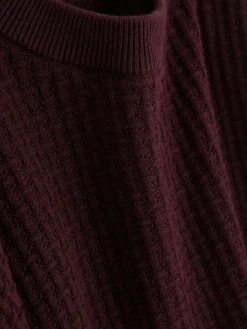 Rundhalspullover Mit Korbstruktur