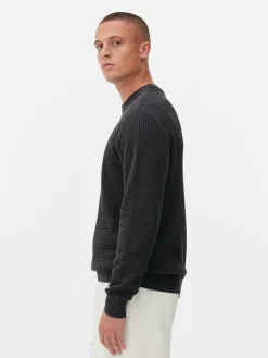 Rundhalspullover Mit Korbstruktur