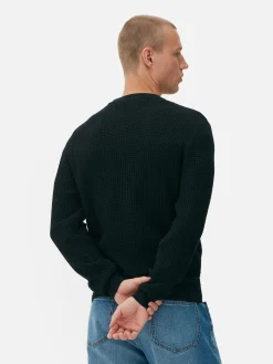 Rundhalspullover Mit Korbstruktur