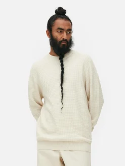 Rundhalspullover Mit Korbstruktur