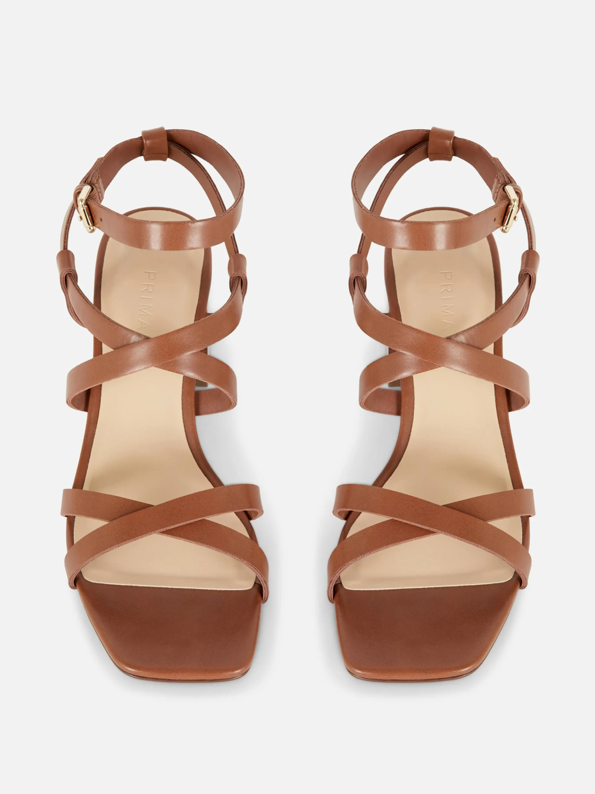 Sandalen Mit überkreuzten Riemchen Und Blockabsatz