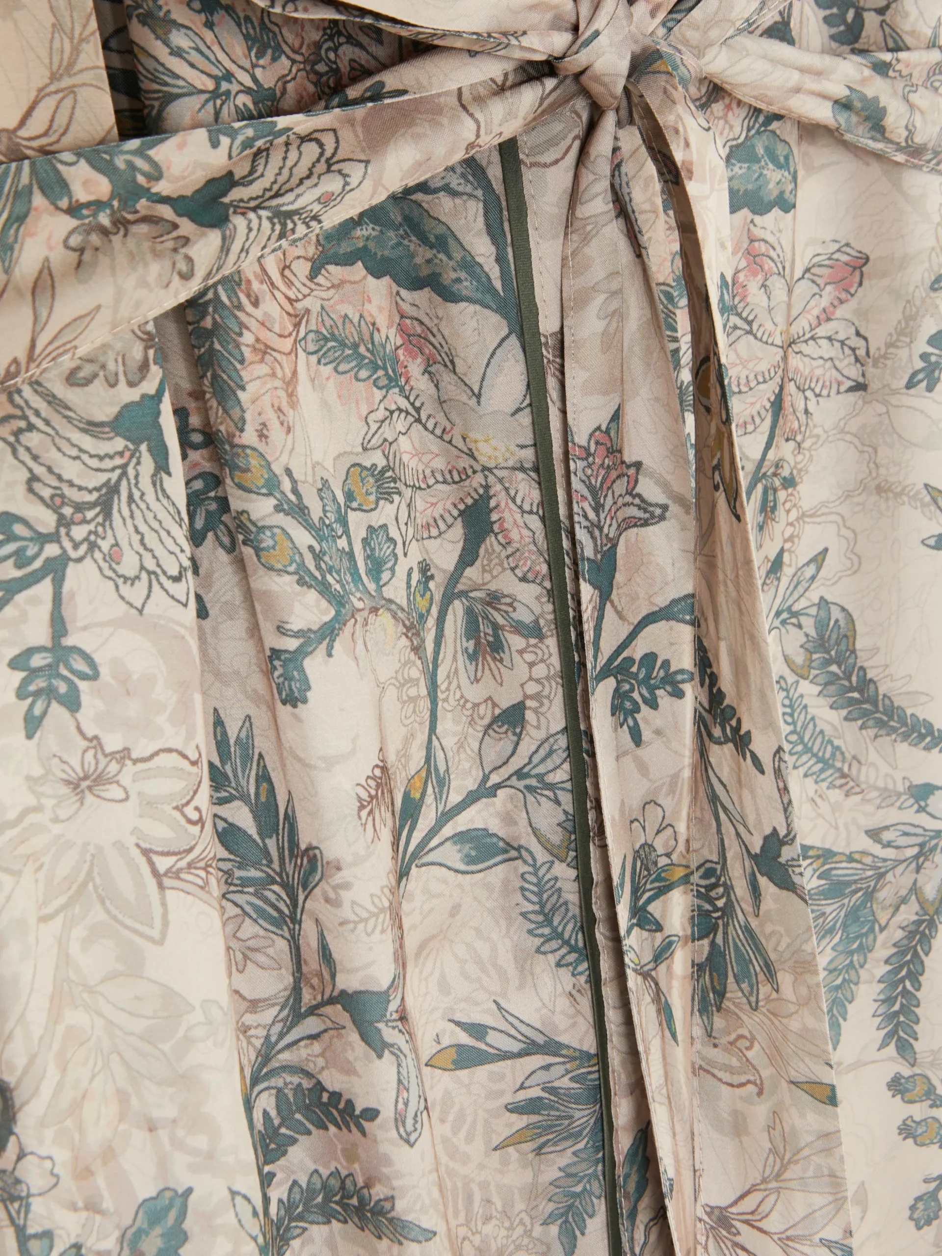 Satin-Bademantel Mit Blumenmuster