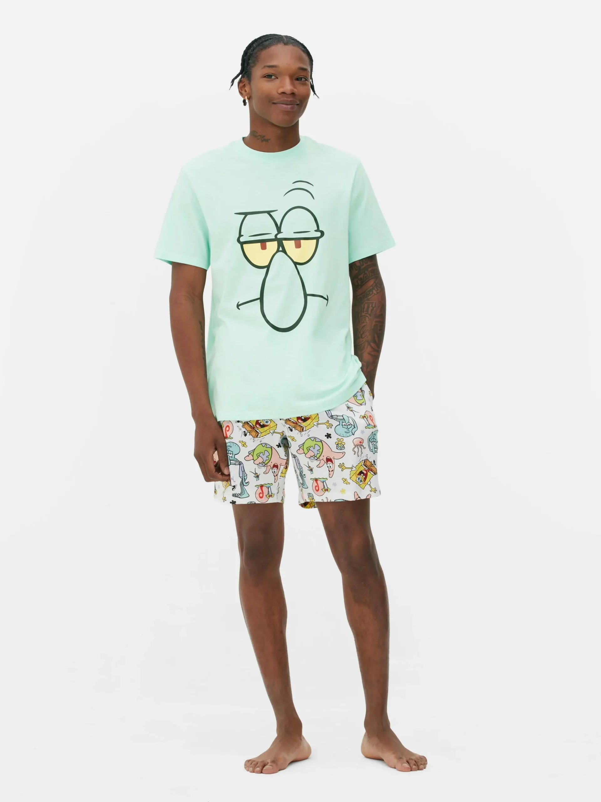 Schlafanzug Mit T-Shirt Und Shorts Für Herren