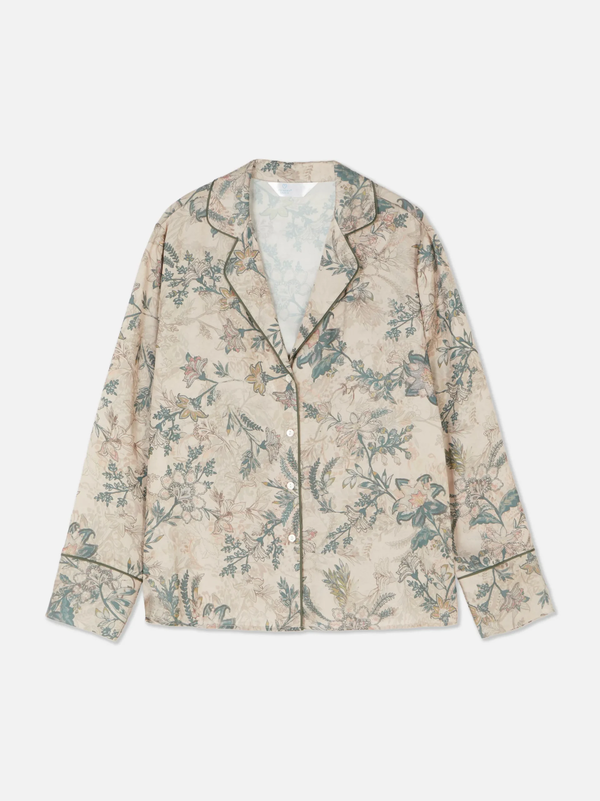 Schlafanzughemd Aus Satin Mit Blumenmuster