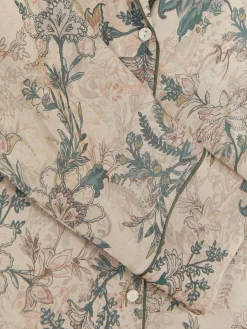 Schlafanzughemd Aus Satin Mit Blumenmuster