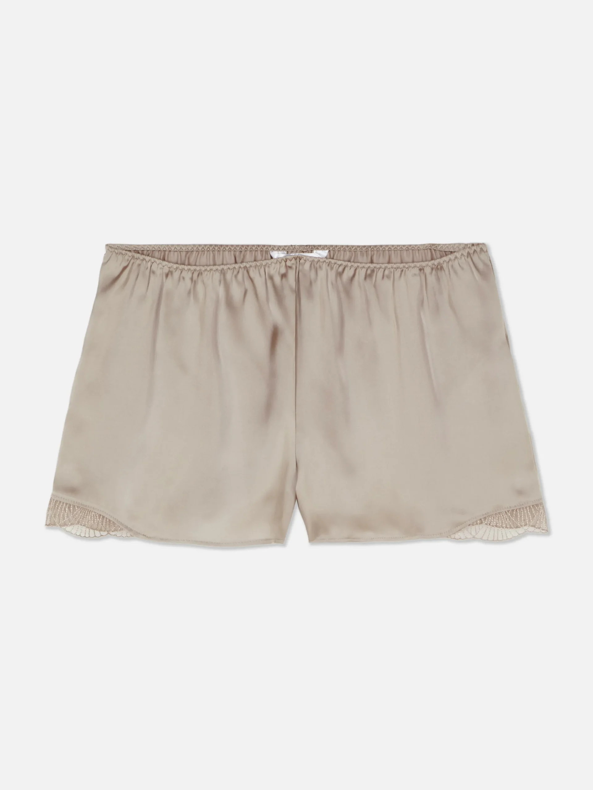 Schlafanzug-Shorts Aus Satin Mit Spitzenbesatz