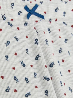 Schlafanzugshorts Mit Gekräuseltem Saum Und Blumenmuster