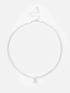 Schlangen-Halskette Mit Strass-Initiale