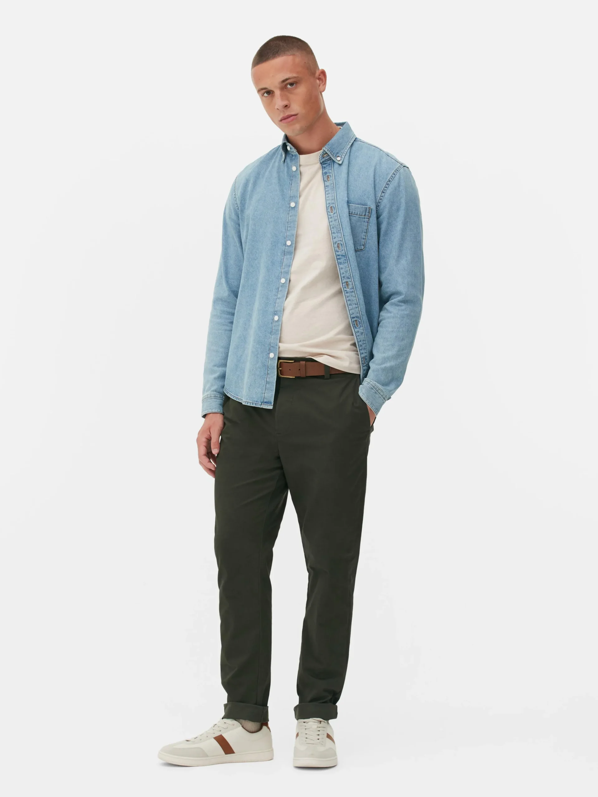 Schmale Stretch-Chinohose