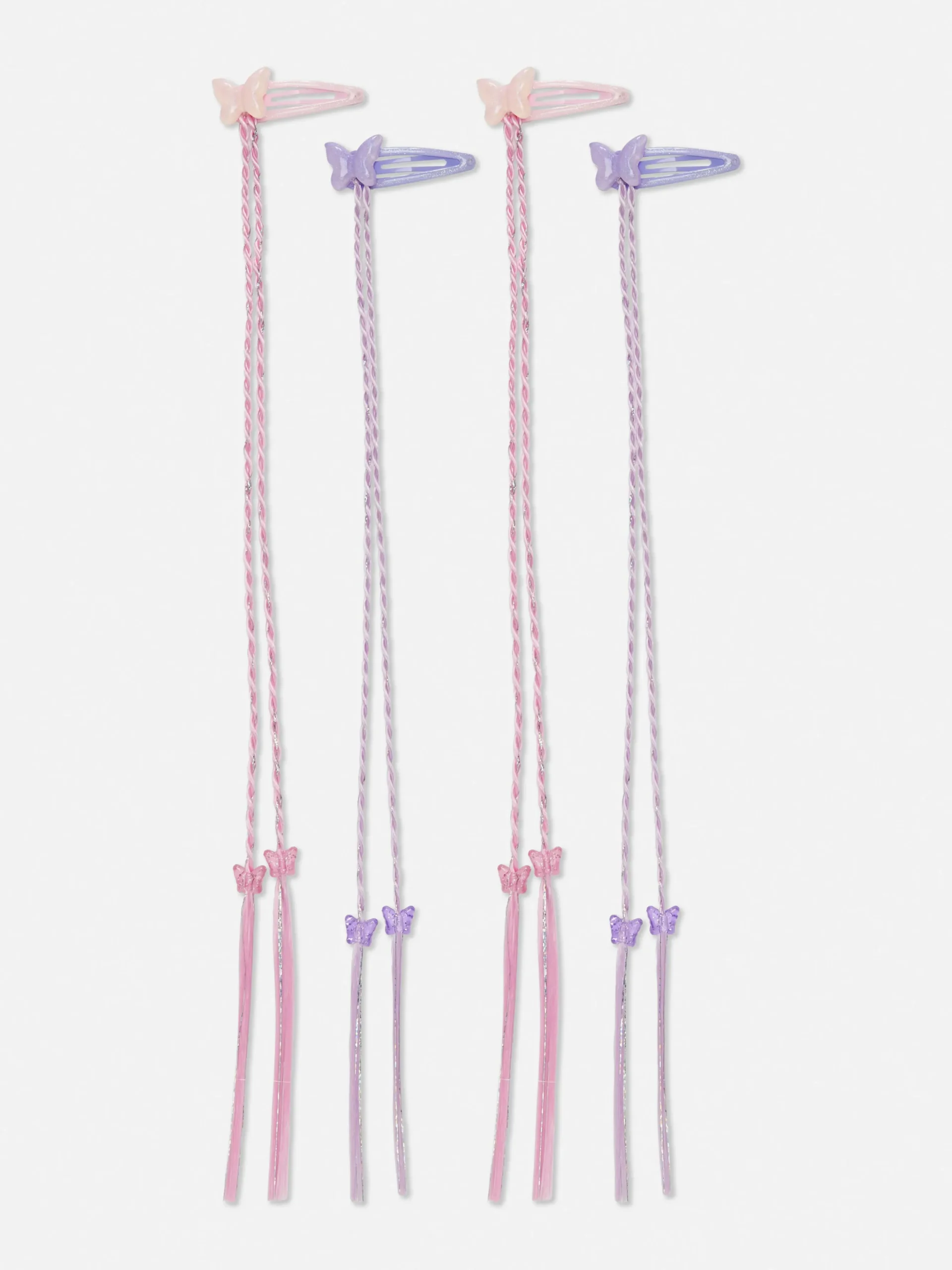 Schmetterlings-Haarspangen Mit Zopf, 4er-Pack