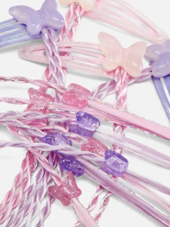 Schmetterlings-Haarspangen Mit Zopf, 4er-Pack