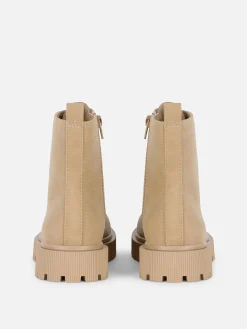 Schnürstiefel In Wildleder-Optik