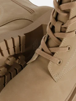 Schnürstiefel In Wildleder-Optik