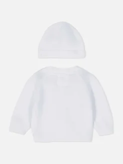 Set Aus Cardigan Und Mütze Für Frühchen