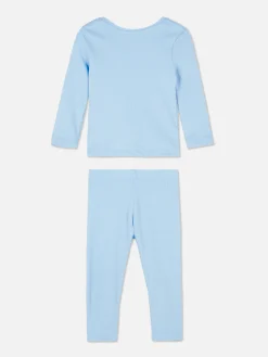 Set Aus Geripptem T-Shirt Und Leggings