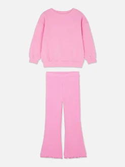 Set Aus Sweatshirt Und Ausgestellter Leggings